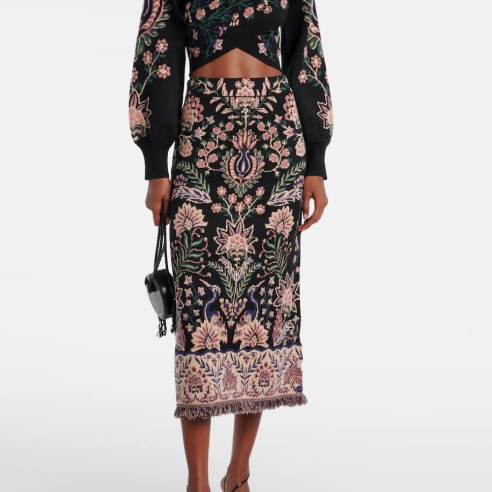 Farm Rio Garden Fringe Midi skirt NWTD